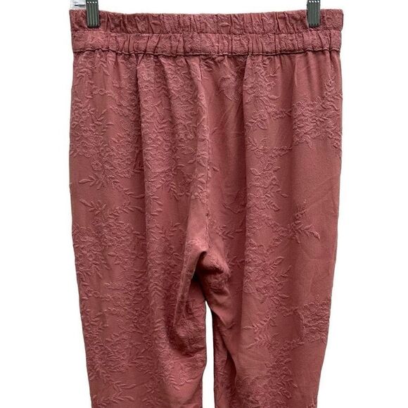 Anthropologie Saturday Sunday Joggers Size Small Embroidered Rose Elastic Waist - Picture 6 of 9